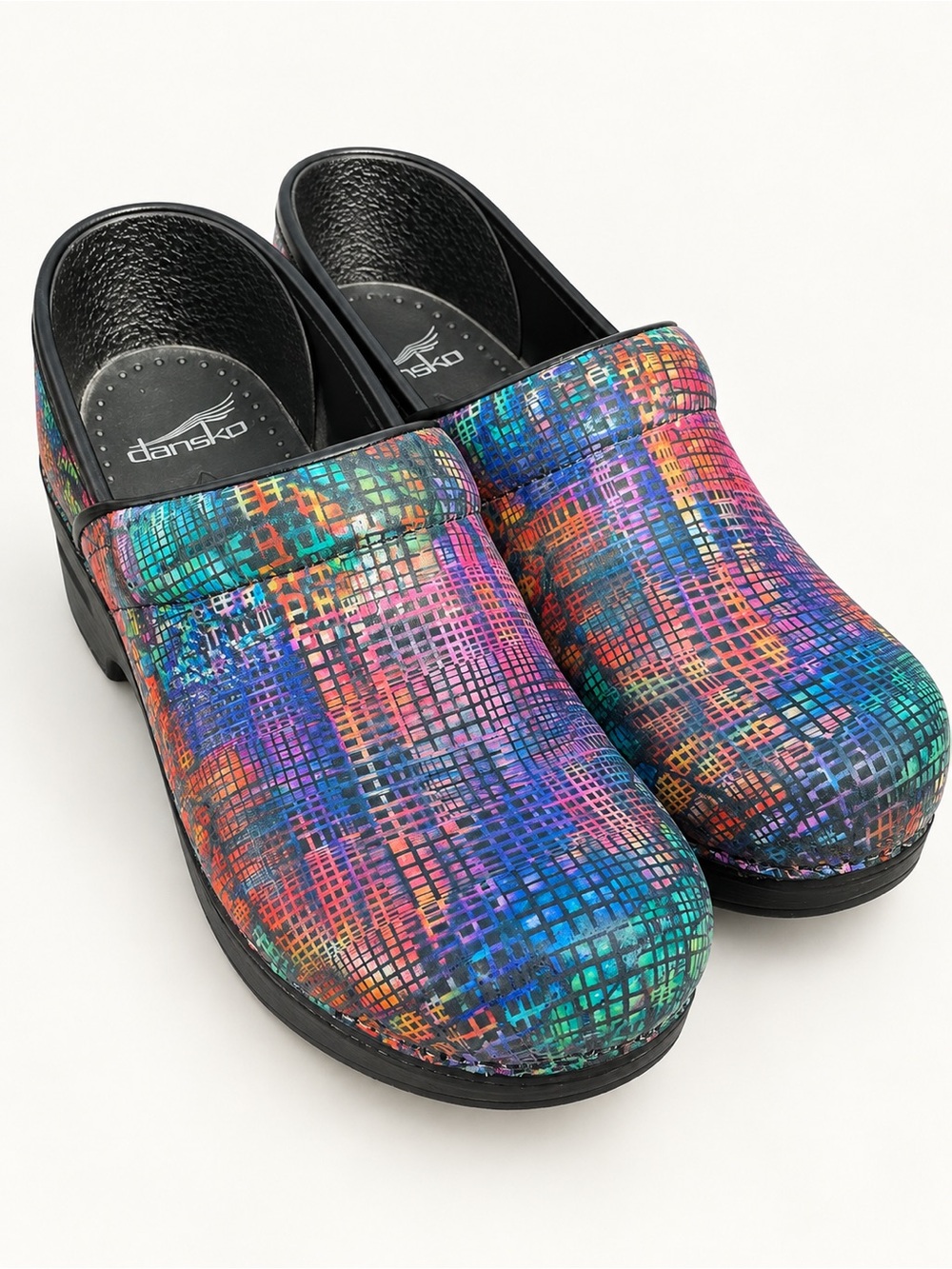 Dansko Professional Multicolor Patent Leather Clogs Size 39 8.5-9